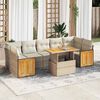 vidaXL Set sof&aacute;s jard&iacute;n y cojines 8 pzas rat&aacute;n sint&eacute;tico acacia beige