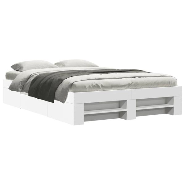 vidaXL Estructura de cama madera de ingenier&iacute;a blanca 120x190 cm