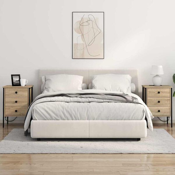 vidaXL Armario de Noche con caj&oacute;n Roble Sonoma 42 x 41 x 61 cm