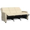 vidaXL Sillón reclinable de masaje de 3 plazas cuero sintético crema