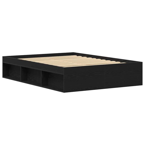 vidaXL Estructura de cama sin colchón roble negro 140x190 cm