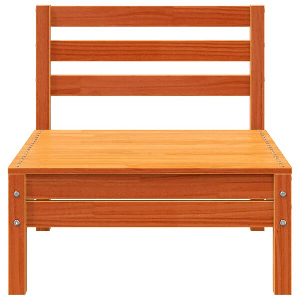 vidaXL Sof&aacute; de jard&iacute;n sin reposabrazos madera maciza pino marr&oacute;n cera