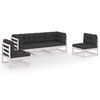 vidaXL Juego de muebles de jard&iacute;n 5 pzas y cojines madera pino maciza