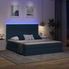vidaXL Cama con almacenamiento y LED Azul 160 x 200 cm Poli&eacute;ster