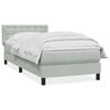 vidaXL Cama box spring con colch&oacute;n terciopelo gris claro 80x210 cm