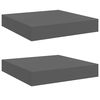 vidaXL Estante flotante de pared 2 uds MDF gris brillo 23x23,5x3,8 cm