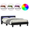 vidaXL Estructura de cama con LED Roble Negro 140 x 200 cm
