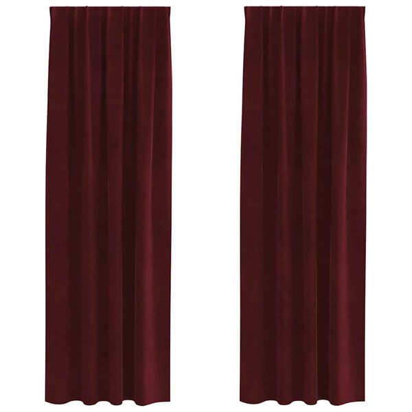 vidaXL Cortinas opacas 2 pcs Rojo vino 140 x 260 cm Terciopelo