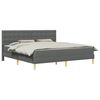 vidaXL Estructura de cama con colch&oacute;n Gris oscuro 180 x 200 cm tela
