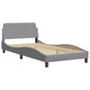 vidaXL Estructura de cama sin colch&oacute;n Hanko tela gris claro 90x200 cm