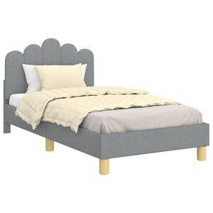 vidaXL Cama para ni&ntilde;os con cabecero Gris Claro 80 x 160 cm Tela
