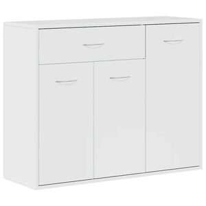 vidaXL Aparador de madera contrachapada blanco brillante 88x30x70 cm