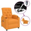vidaXL Sillón de masaje eléctrico tela amarillo oscuro