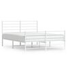 vidaXL Estructura cama sin colch&oacute;n con estribo metal blanco 120x200 cm