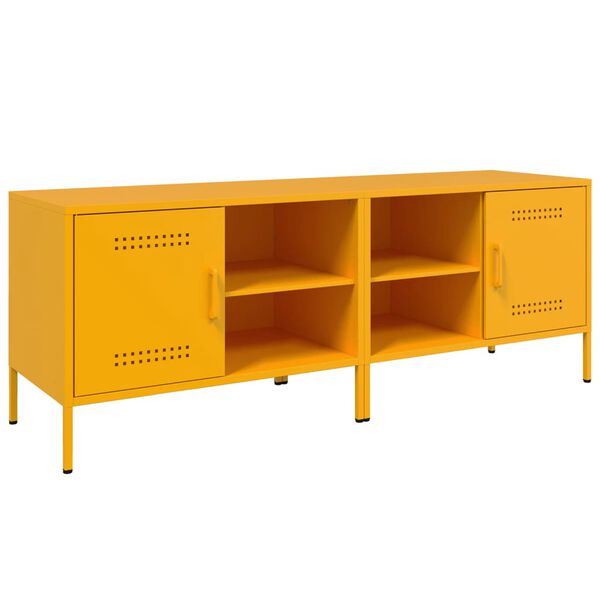 vidaXL Muebles para TV 2 piezas acero amarillo mostaza 68x39x50,5 cm