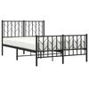 vidaXL Estructura cama sin colchón con estribo metal negro 120x200 cm