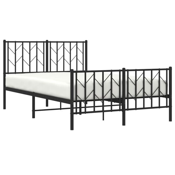 vidaXL Estructura cama sin colchón con estribo metal negro 120x200 cm