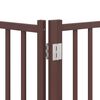 vidaXL Puerta de perros plegable 6 paneles madera &aacute;lamo marr&oacute;n 480 cm