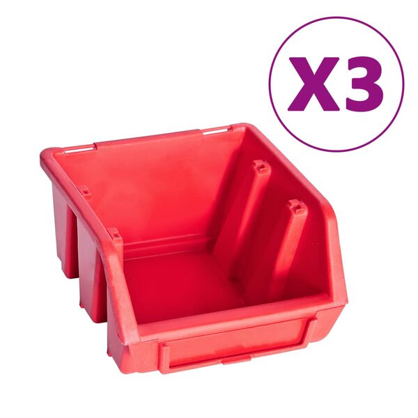 vidaXL Kit de cajas de almacenaje 34 pzas paneles de pared rojo negro