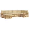 vidaXL Conjunto de sof&aacute;s de exterior con coj&iacute;n 6 pcs y Beige Poli&eacute;ster