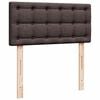 vidaXL Cama box spring con colch&oacute;n tela marr&oacute;n oscuro 90x200 cm