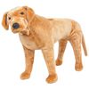 vidaXL Perro labrador de peluche de pie marr&oacute;n claro XXL