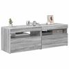 vidaXL Muebles de TV 2 uds con luces LED gris Sonoma 60x35x40 cm