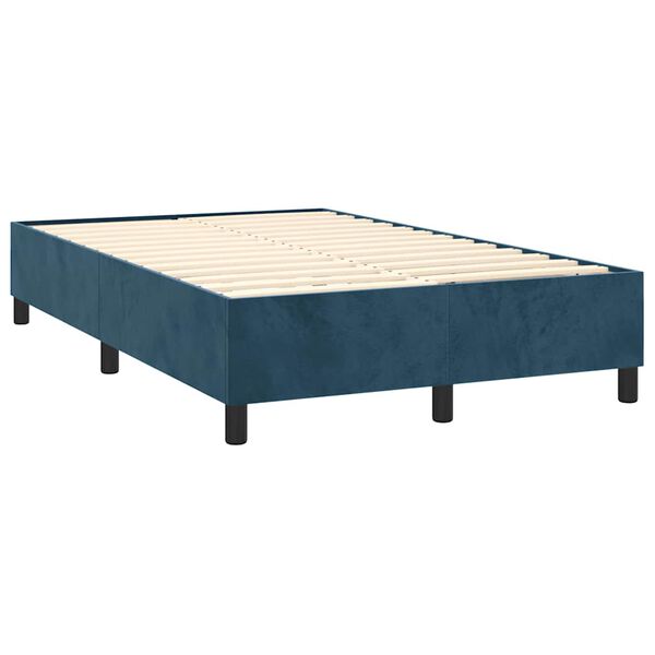 vidaXL Cama box spring con colch&oacute;n terciopelo azul oscuro 120x200 cm