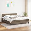 vidaXL Cama box spring con colch&oacute;n tela gris taupe 160x200 cm