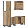 vidaXL Juego de muebles de ba&ntilde;o con caj&oacute;n 3 pcs Roble artesanal