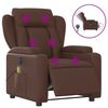 vidaXL Sill&oacute;n de masaje reclinable el&eacute;ctrico cuero sint&eacute;tico marr&oacute;n