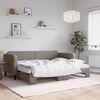 vidaXL Sof&aacute; cama nido con colch&oacute;n tela gris taupe 80x200 cm
