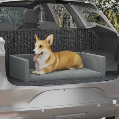 vidaXL Cama de maletero de coche para perros aspecto de lino 70x45 cm