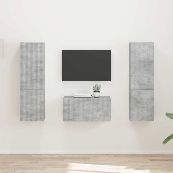 vidaXL Conjunto de mueble de TV 5 pcs Gris Concreto