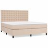 vidaXL Cama box spring con colchón cuero sintético capuchino 180x200cm