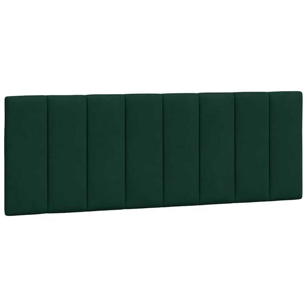 vidaXL Cabecero de cama acolchado Hanko terciopelo verde oscuro 140 cm