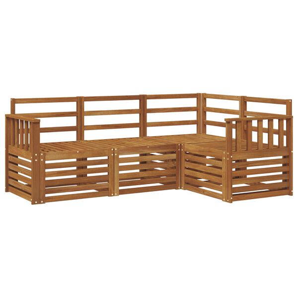 vidaXL Juegos de sof&aacute;s 4 pcs Natural Madera de Acacia S&oacute;lida