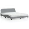vidaXL Cama con colch&oacute;n Dover de tela gris claro 160x200 cm