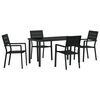 vidaXL Conjunto de Comedor de Jard&iacute;n 5 pcs Negro