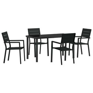 vidaXL Conjunto de Comedor de Jard&iacute;n 5 pcs Negro