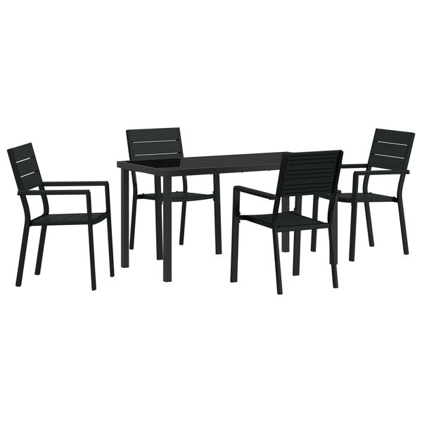 vidaXL Conjunto de Comedor de Jard&iacute;n 5 pcs Negro