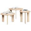 vidaXL Mesa de Café 3 pcs Natural Madera maciza de pino