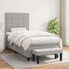 vidaXL Cama box spring con colch&oacute;n tela gris claro 90x190 cm