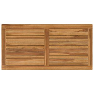 vidaXL Encimera Rectangular Madera de teca maciza Natural
