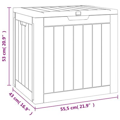 vidaXL Caja de almacenaje de jardín polipropileno gris 55,5x43x53 cm