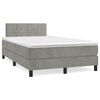 vidaXL Cama box spring con colch&oacute;n terciopelo gris claro 120x200 cm