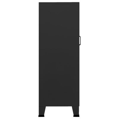 vidaXL Baúl de almacenaje industrial metal negro 70x40x115 cm
