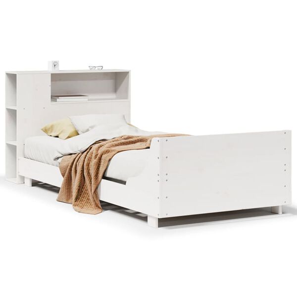 vidaXL Estructura cama sin colch&oacute;n madera maciza pino blanca 100x200cm