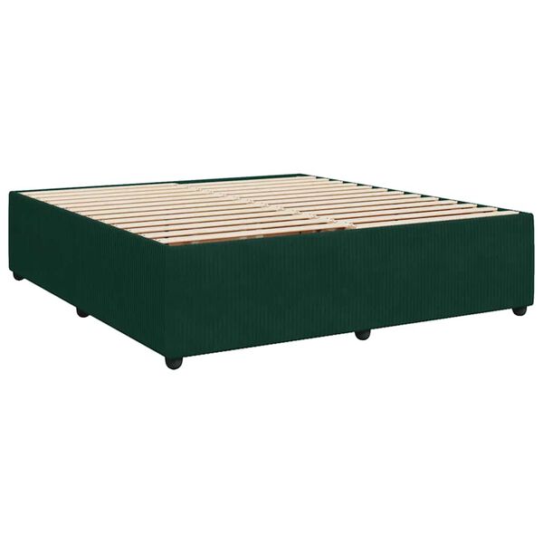 vidaXL Estructura cama sin colch&oacute;n terciopelo verde oscuro 180x200 cm