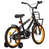 vidaXL Bicicleta ni&ntilde;os y portaequipajes delantero 16" negro y naranja